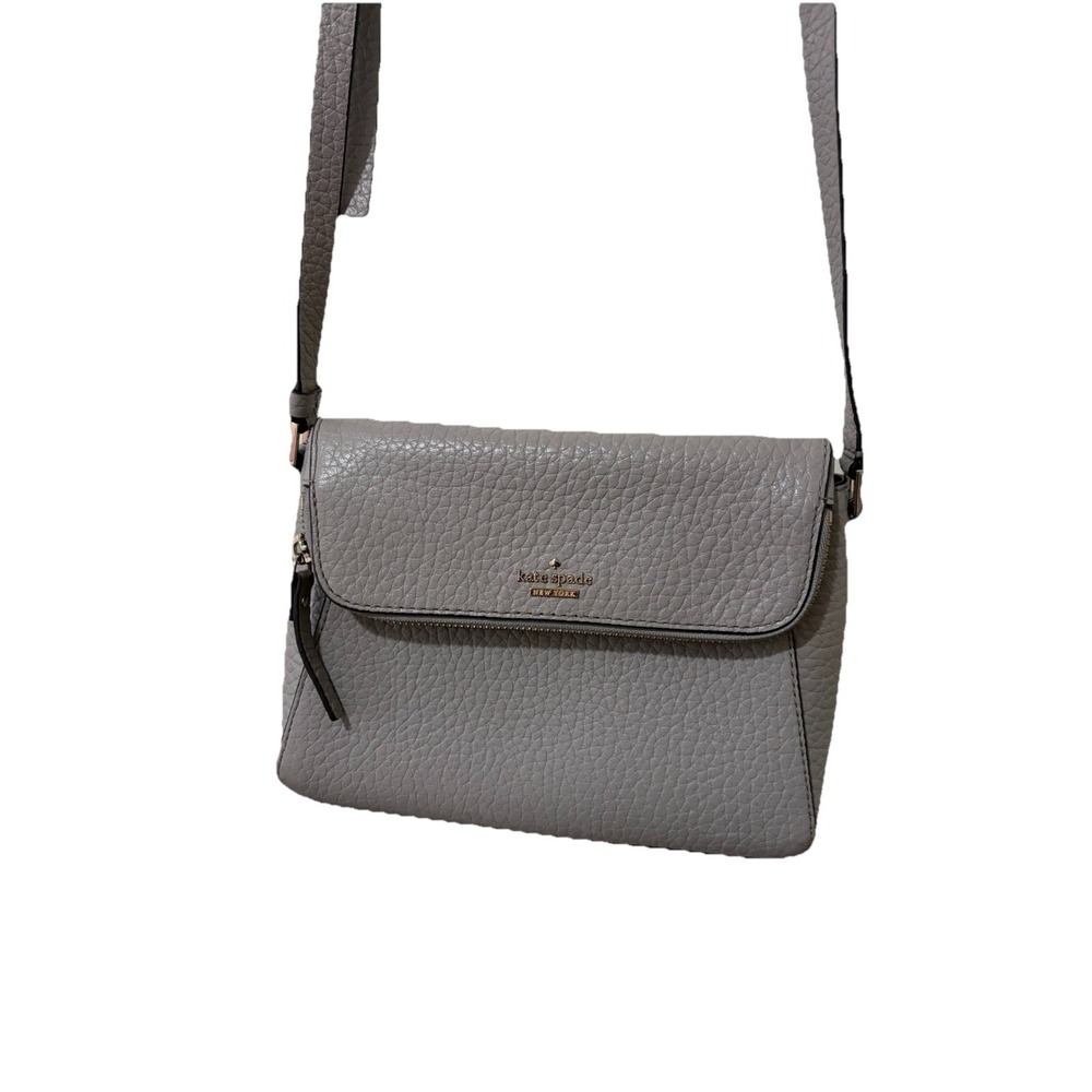 Kate Spade Carter Gray‎ Pebbled Leather Crossbody Bag